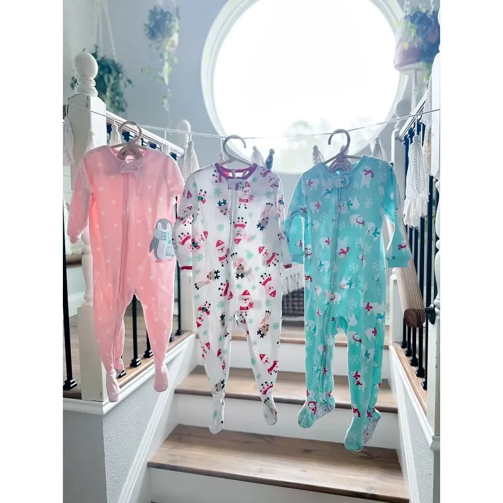 3 Winter Wonderland Cozy Fleece Footed Pajama Sleepers 18mths